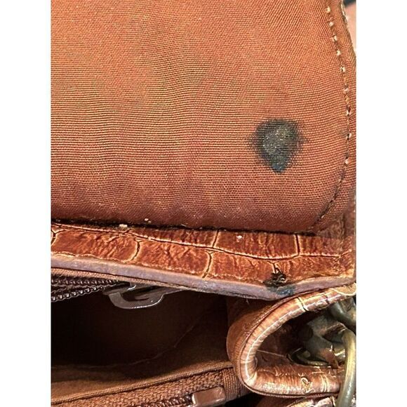 Liz Claiborne Brown Faux Crocodile Shoulder Bag - Picture 5 of 6